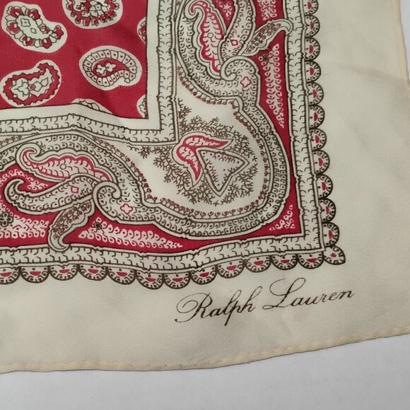 ❤️RALPH LAUREN Black Label Paisley 100% Silk Bandana Scarf - Picture 2 of 6
